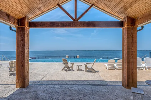 a outdoor view with a sitting space