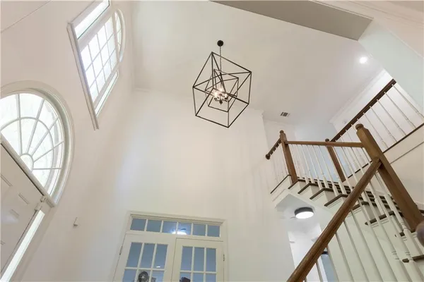 a view of a livingroom with furniture and a window