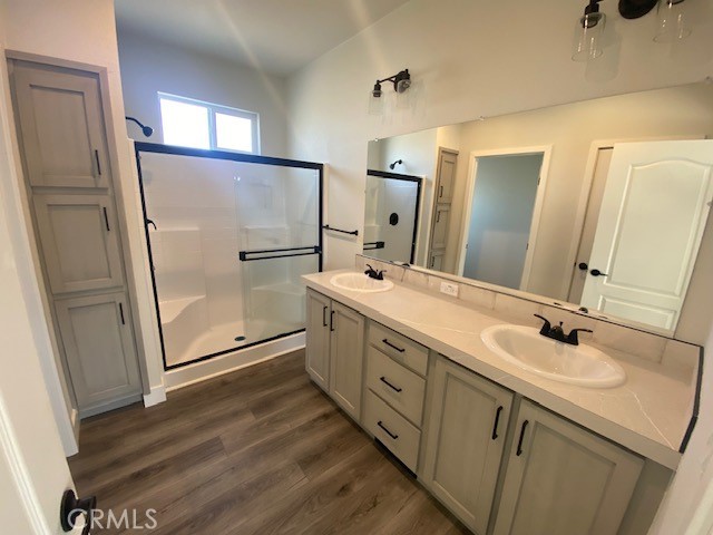 2920 Clark Road, Unit L6 Butte Valley, CA 95965 - Photo 8 of 26 a bathroom with double vanity sink and mirror
