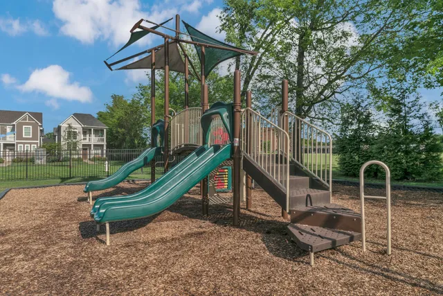 a view of a lake from a yard