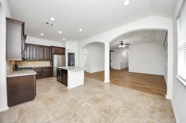 a view of a kitchen with a stove