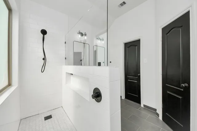 a bathroom with a shower