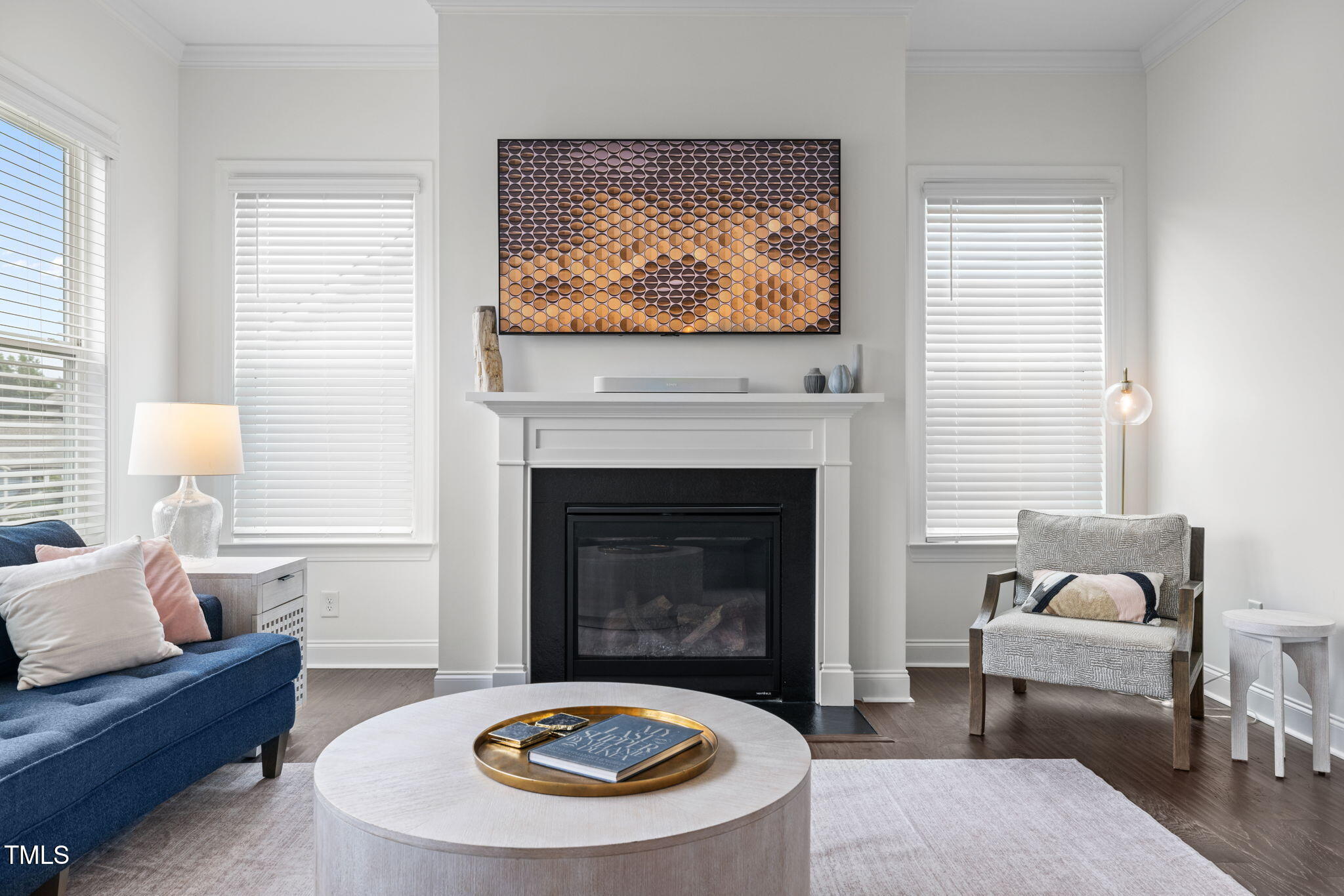 1606 Spring Overlook Lane Hillsborough, NC 27278 - Photo 16 of 56 a living room with furniture and a fireplace