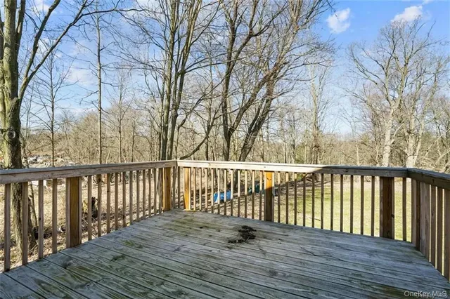 a view of wooden deck