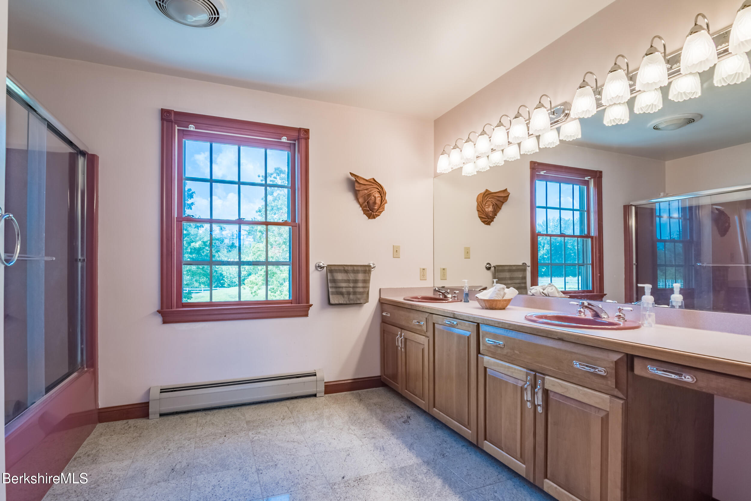 31 N Road Chesterfield, MA 01012 - Photo 30 of 50 a bathroom with a sink mirror and a window