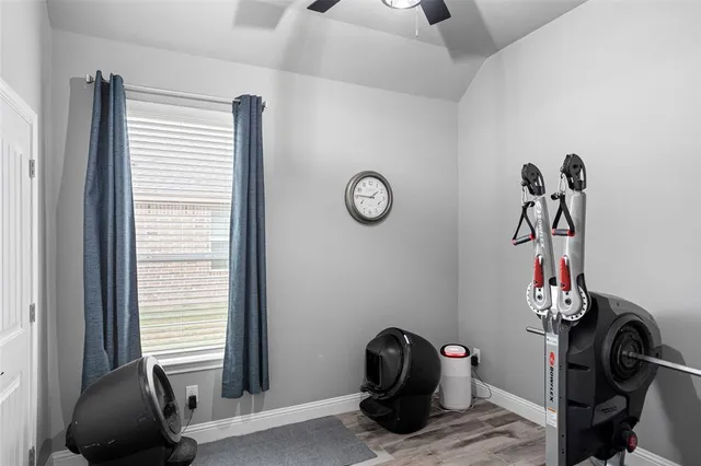 a view of workspace with fan