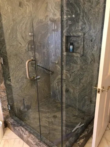 a bathroom with a shower