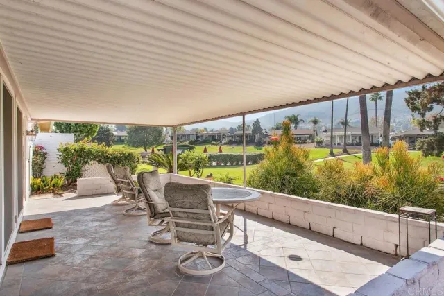 a living room with patio