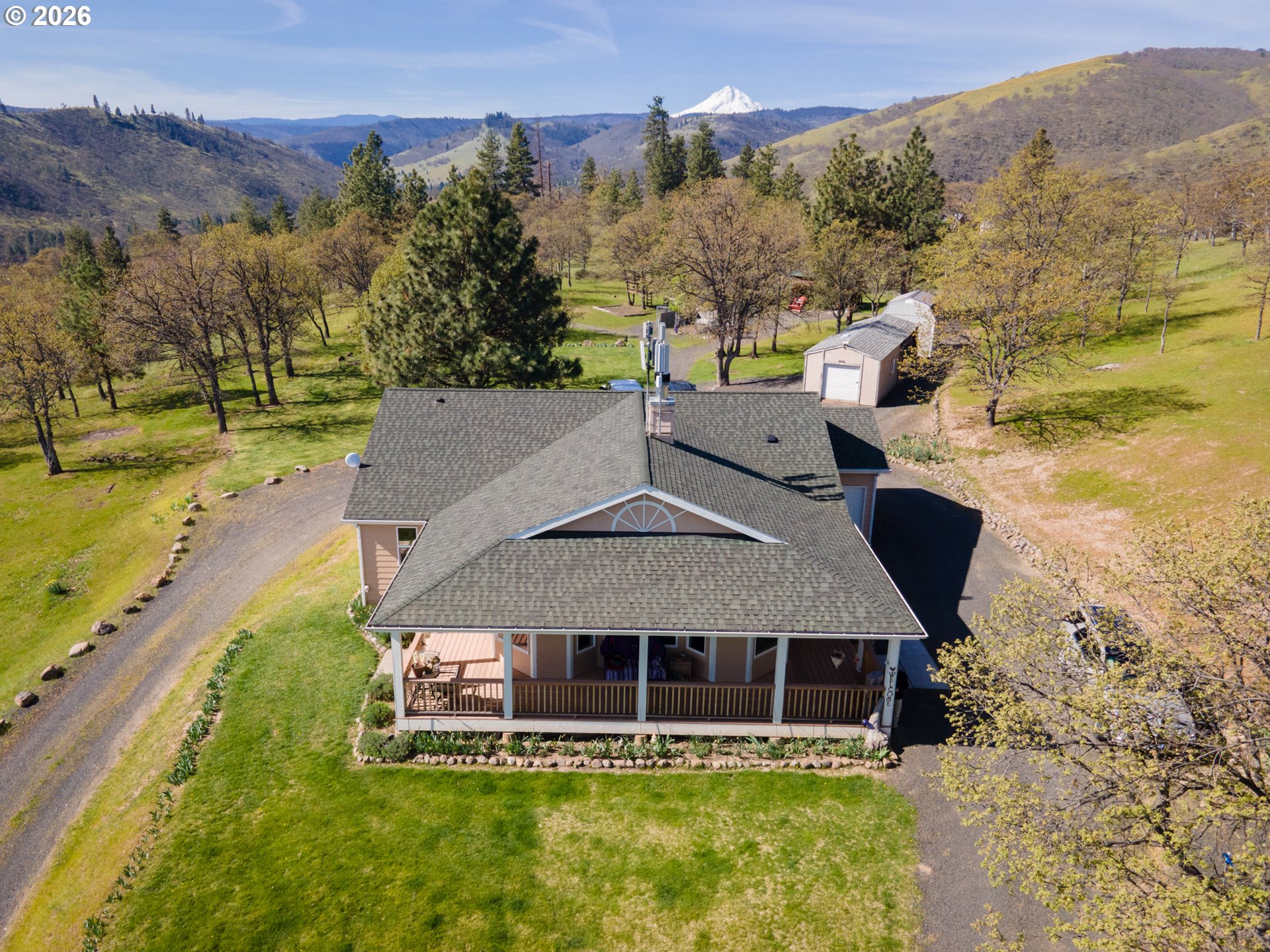 4377 Browns Creek Road The Dalles, OR 97058 - Photo 24 of 38 a aerial view of a house with a yard