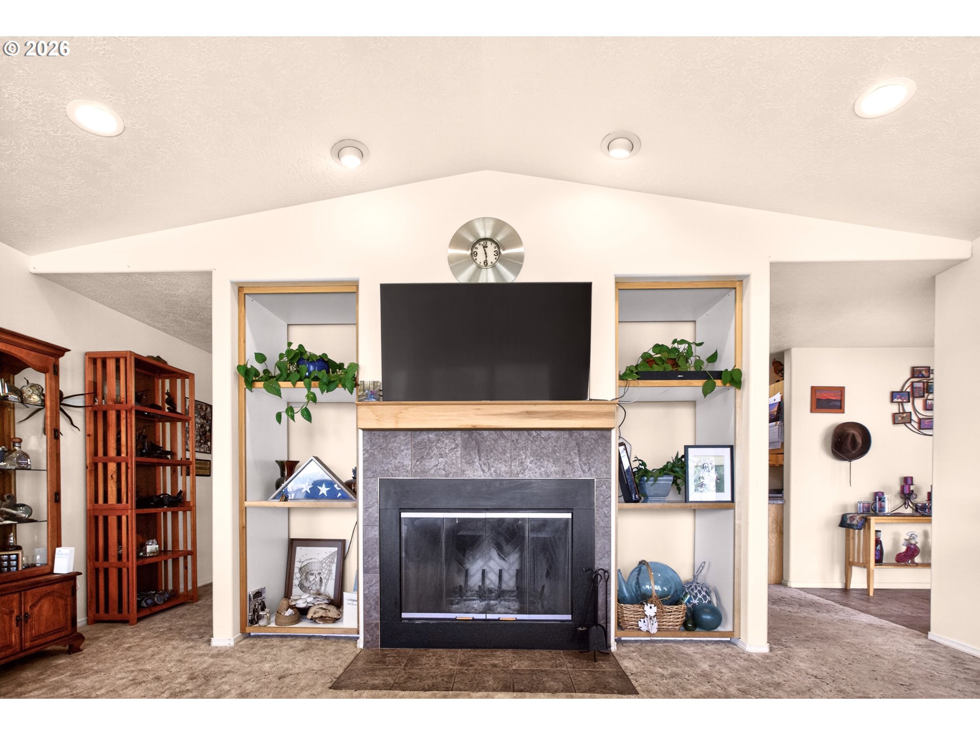 4377 Browns Creek Road The Dalles, OR 97058 - Photo 6 of 38 a living room with furniture and a fireplace