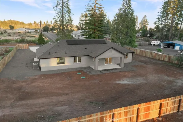 an aerial view of a house having outdoor space