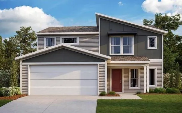 front view of a house with a yard