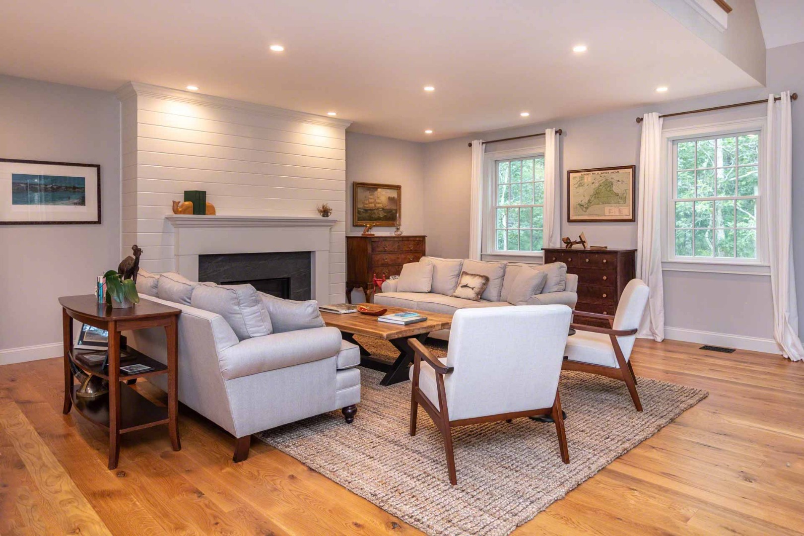 14 North Bog Road Edgartown, MA 02539 - Photo 7 of 46 a living room with furniture fireplace and window