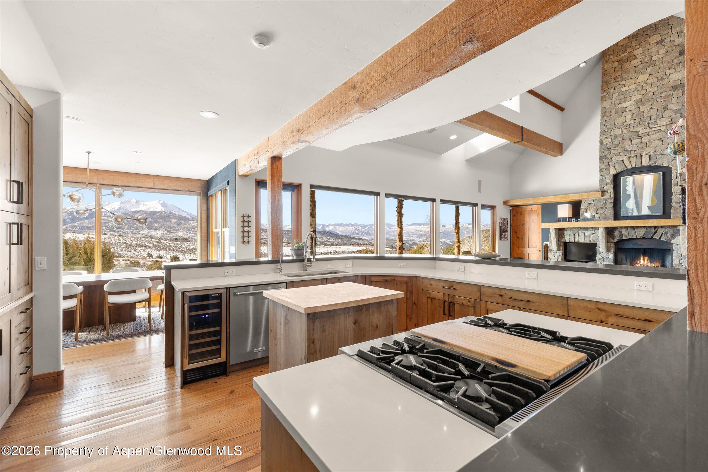 31 Wind River Road Carbondale, CO 81623 - Photo 14 of 46 a kitchen with stainless steel appliances granite countertop a stove and a refrigerator
