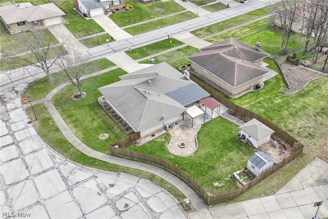 7350 Ames Road Parma, OH 44130 - Photo 37 of 50 Aerial view of corner lot, cul de sac and fenced yard
