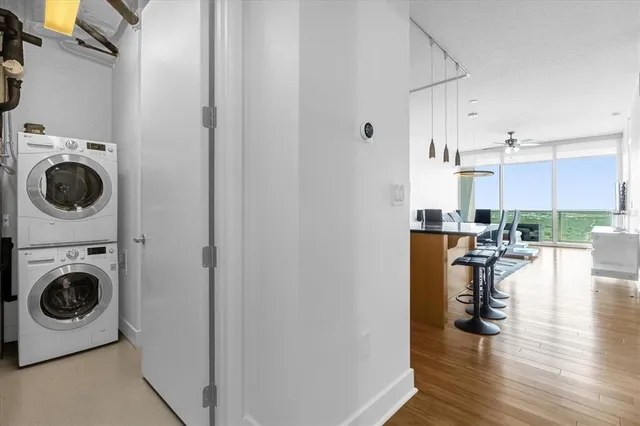 a view of kitchen and living room