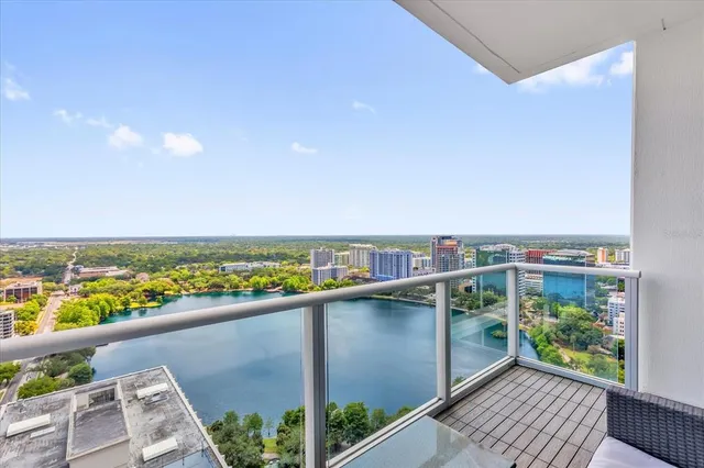 a view of city from terrace along with seating space