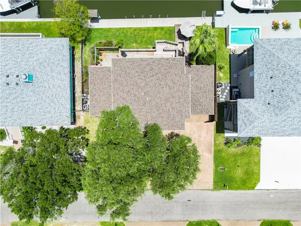 an aerial view of residential building with outdoor space