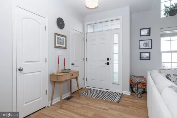a view of a storage & utility room with a window