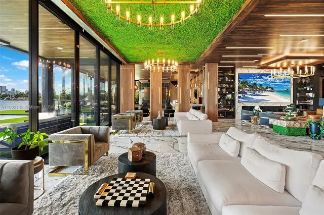 a living room filled with furniture