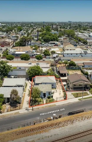 an aerial view of a city