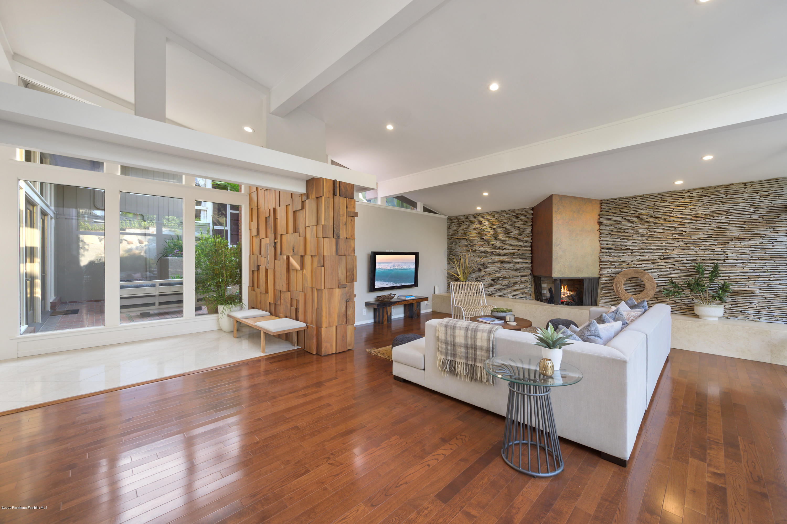 1225 Mesa Road San Marino, CA 91108 - Photo 11 of 48 a living room with fireplace furniture and a wooden floor