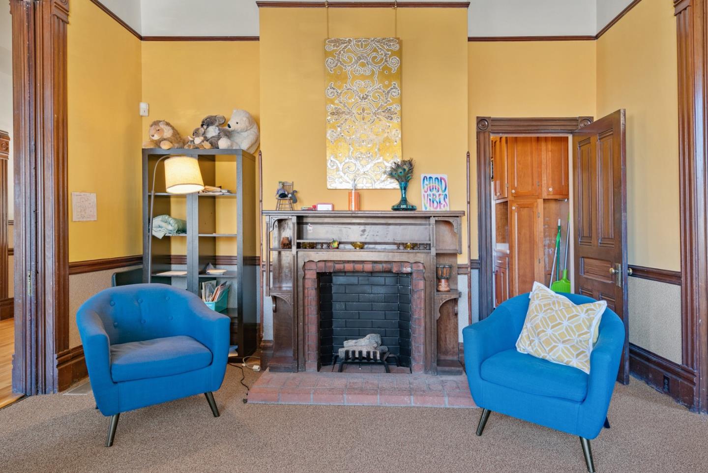 603 Mission Street Santa Cruz, CA 95060 - Photo 12 of 77 a living room with furniture and a fireplace