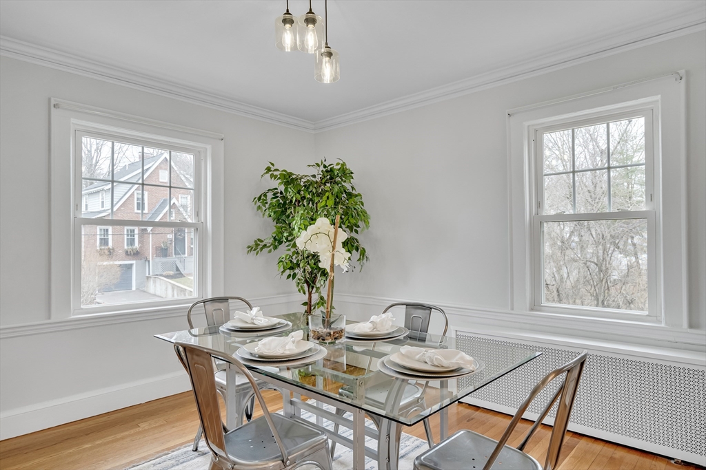 32 Valentine Road Arlington, MA 02476 - Photo 12 of 38 a view of a dining room with furniture window and outside view
