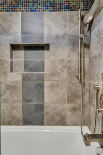 a bathroom with a shower