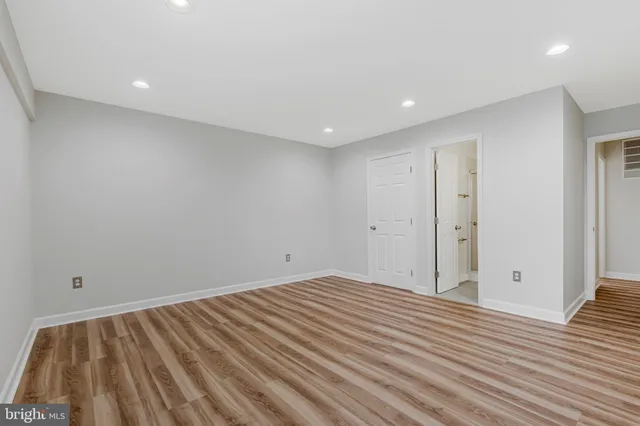 a view of small space with racks on the wall