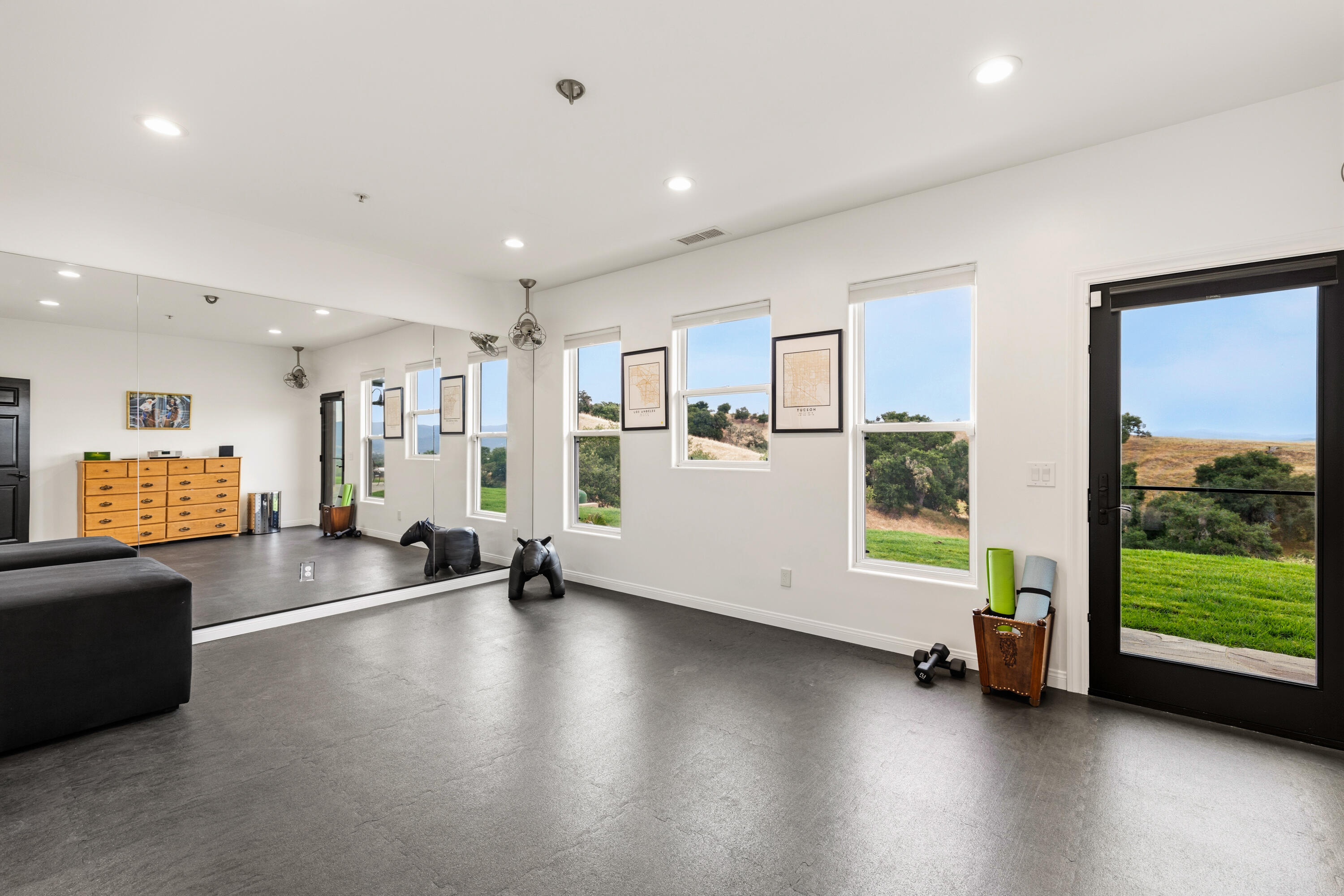 2502 Pepper Tree Ranch Road Santa Ynez, CA 93460 - Photo 19 of 32 a view of a room with gym equipment and a large window