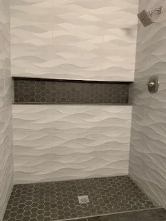 a bathroom with a shower