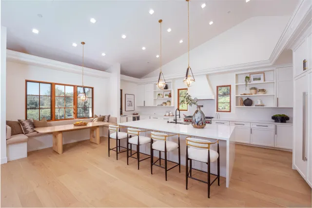 a city view with tall buildings