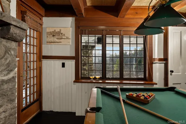 a front view of a house with patio