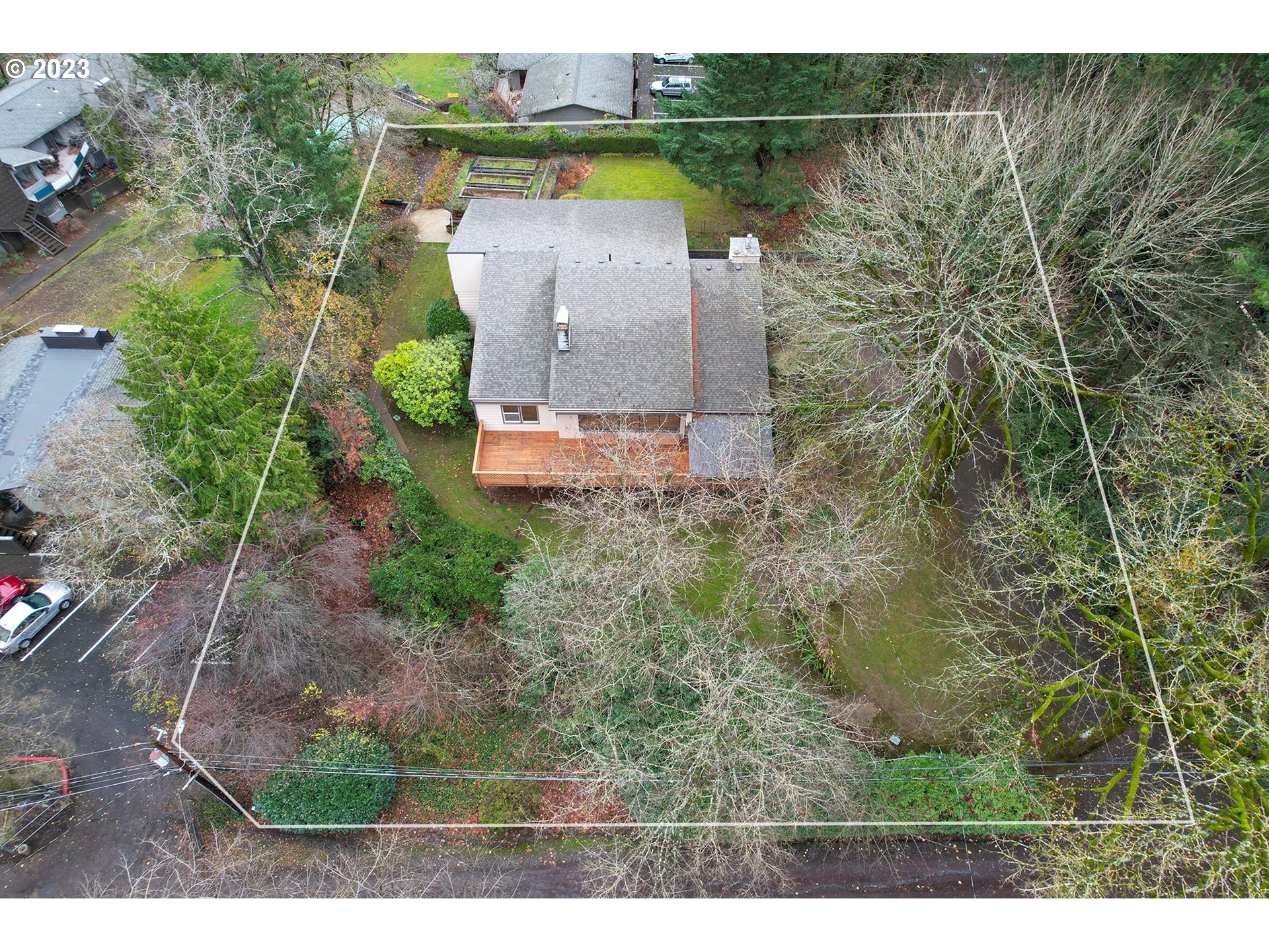 2435 Southwest Dakota Street Portland, OR 97239 - Photo 8 of 47 an aerial view of a house with a yard basket ball court and outdoor seating