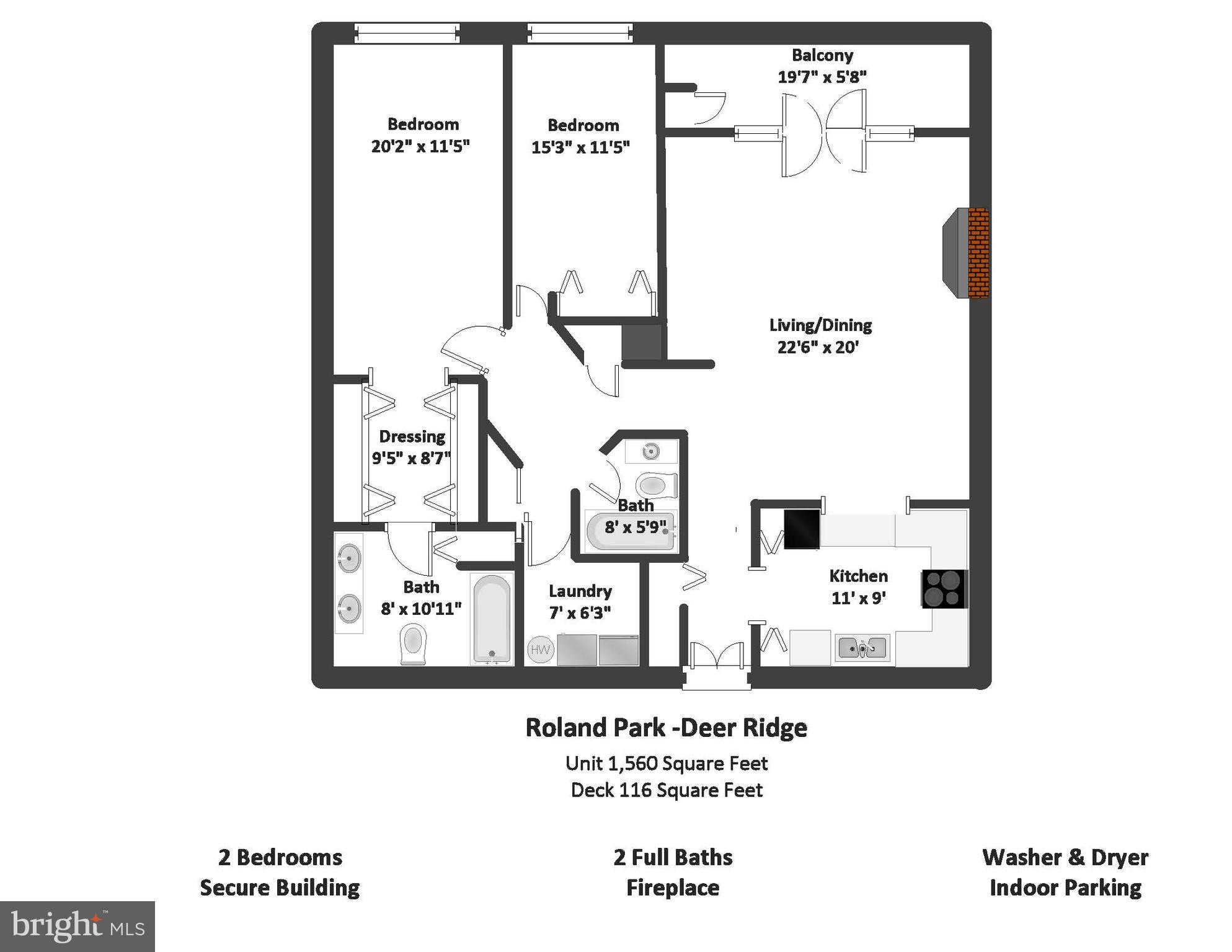 1040 Deer Ridge Drive, Unit 309 Baltimore, MD 21210 - Photo 31 of 31 Floor plan onunit