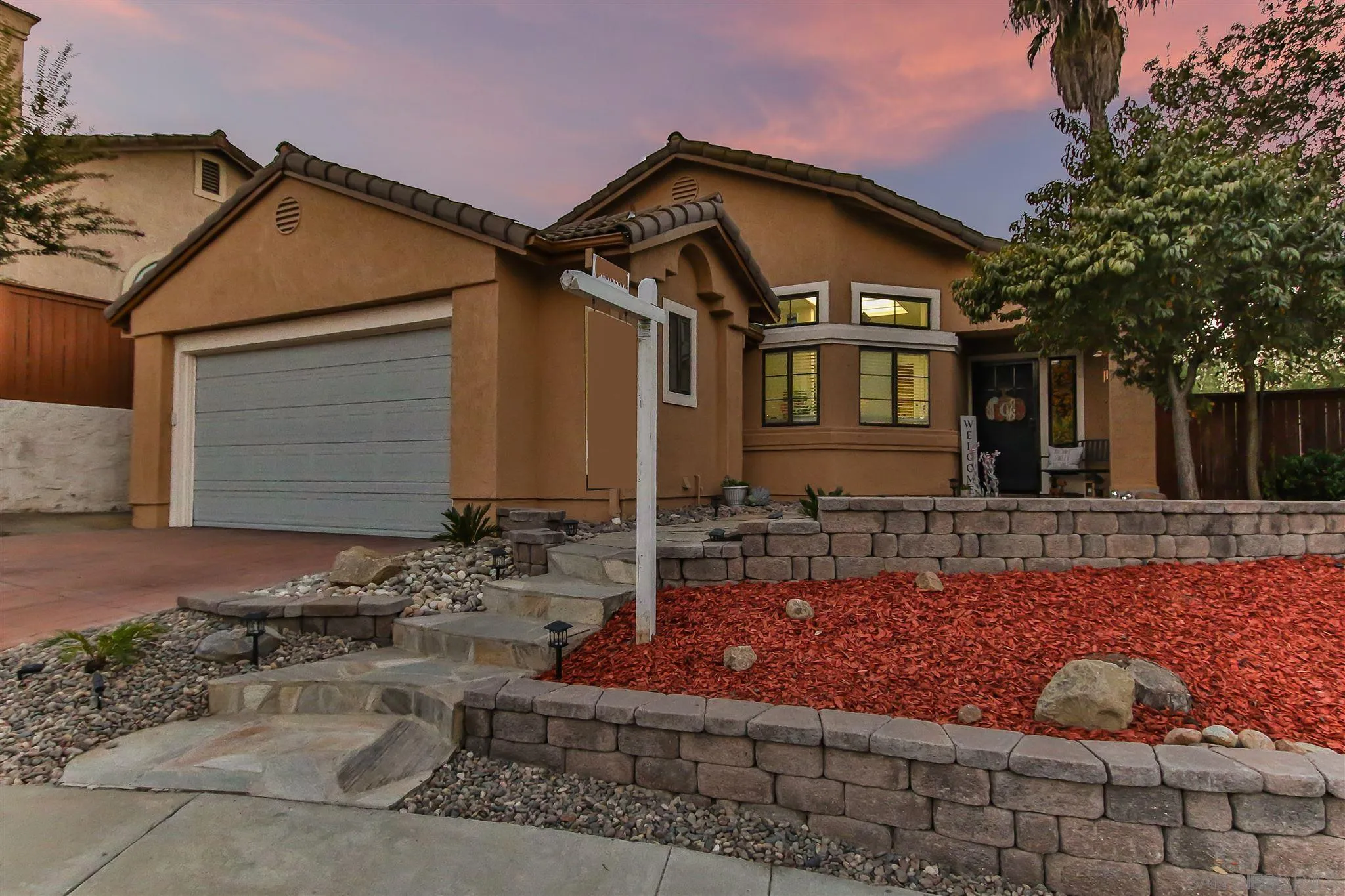 a front view of a house