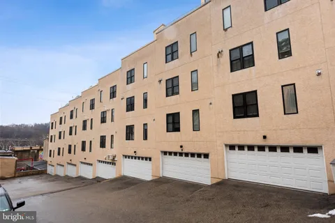 a large building with a door