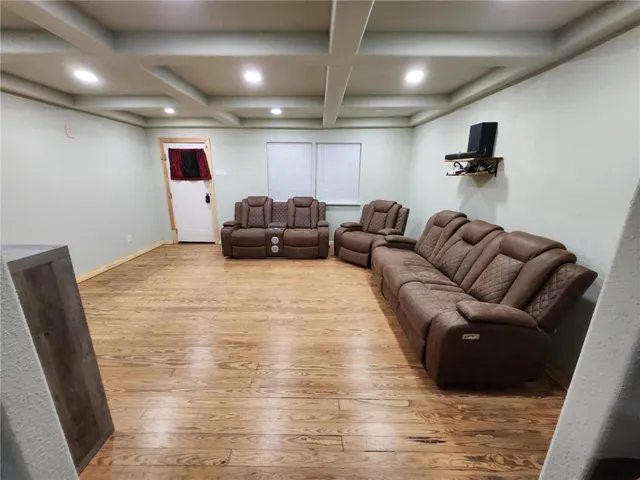 a living room with furniture