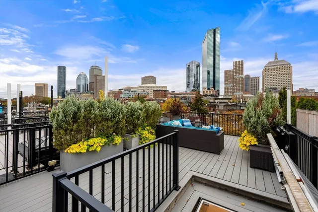 a view of a city from a balcony