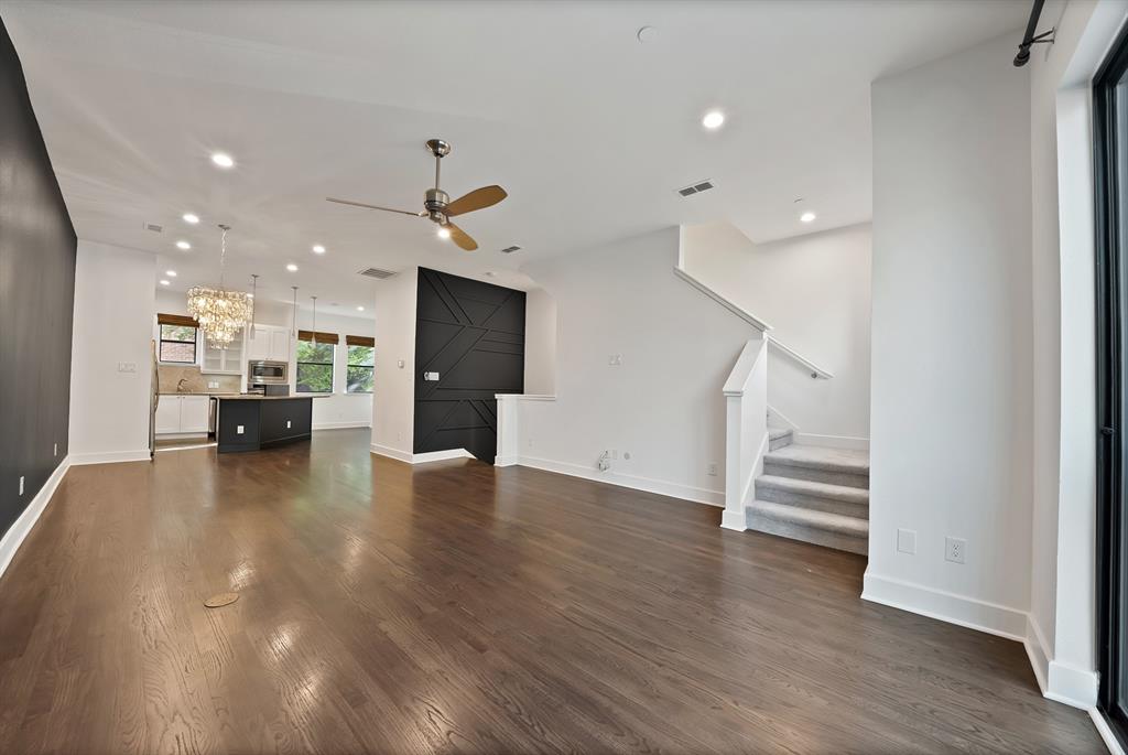 2420 Hugo Street, Unit 3 Dallas, TX 75204 - Photo 18 of 36 a view of kitchen with furniture and wooden floor