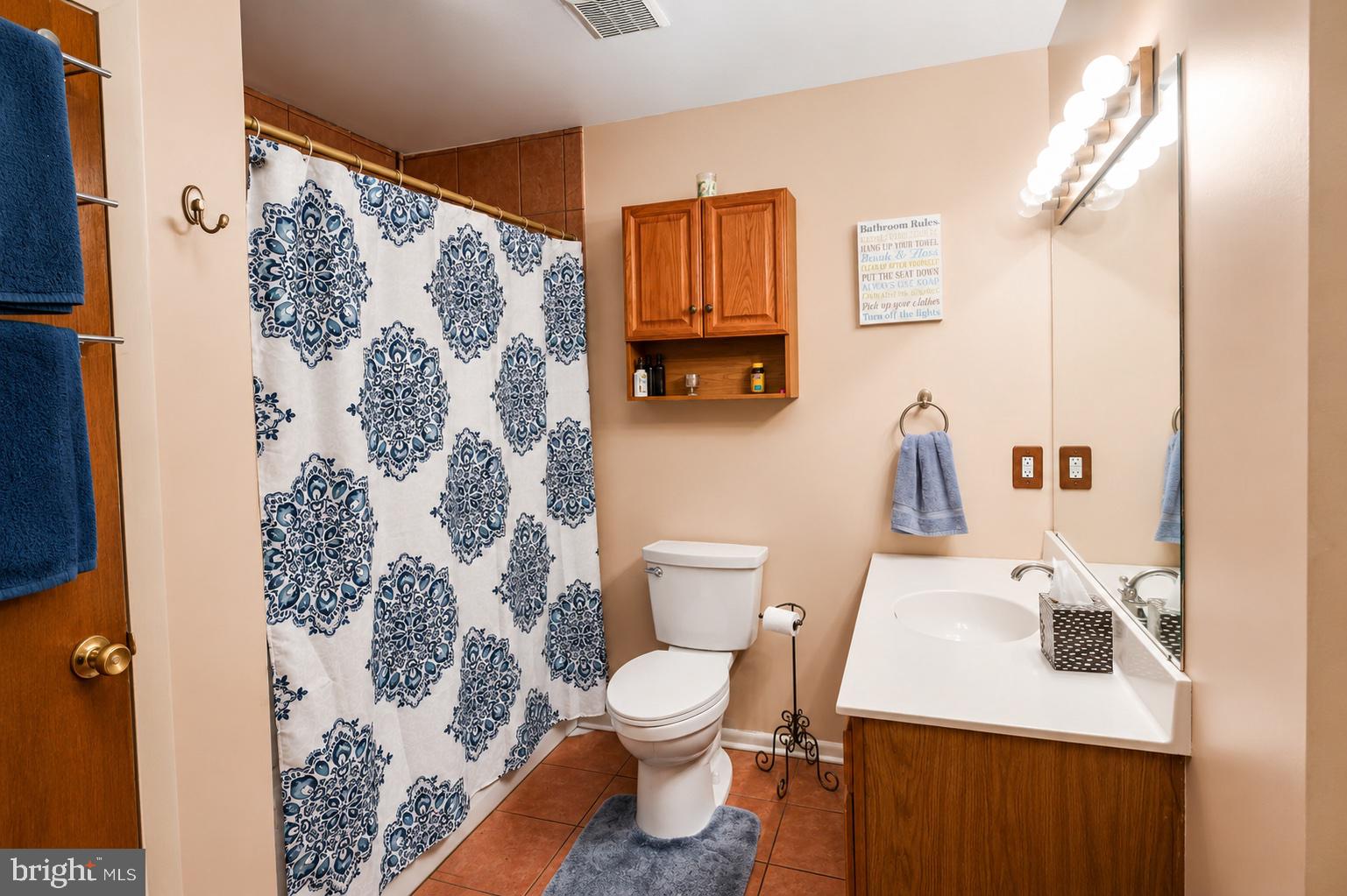 8121 Elizabeth Road Pasadena, MD 21122 - Photo 12 of 27 a bathroom with a toilet sink and shower curtain