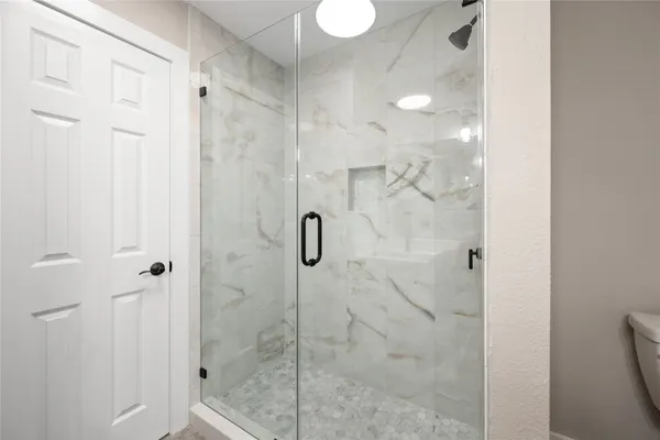 a bathroom with a shower