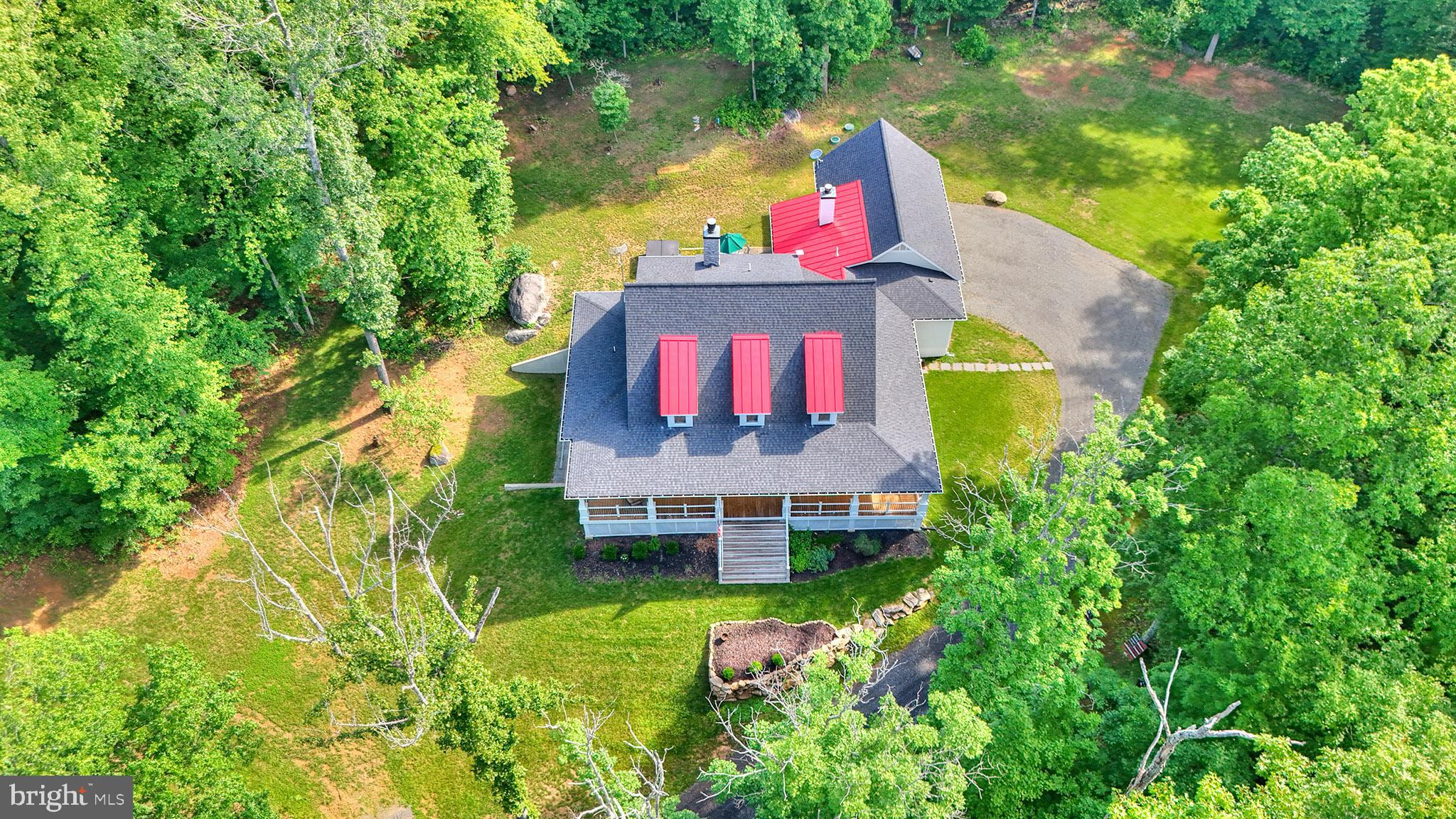 3411 Fenny Hill Road Delaplane, VA 20144 - Photo 9 of 75 Red metal roof accents Architechtural shingles.