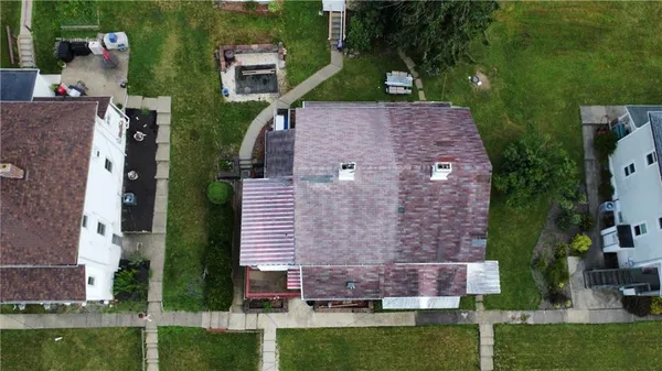 an aerial view of a house