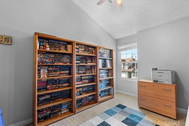 a room with furniture and storage