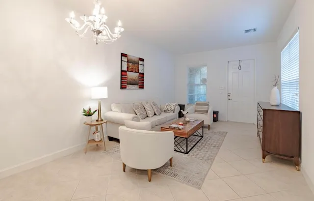 a living room with furniture