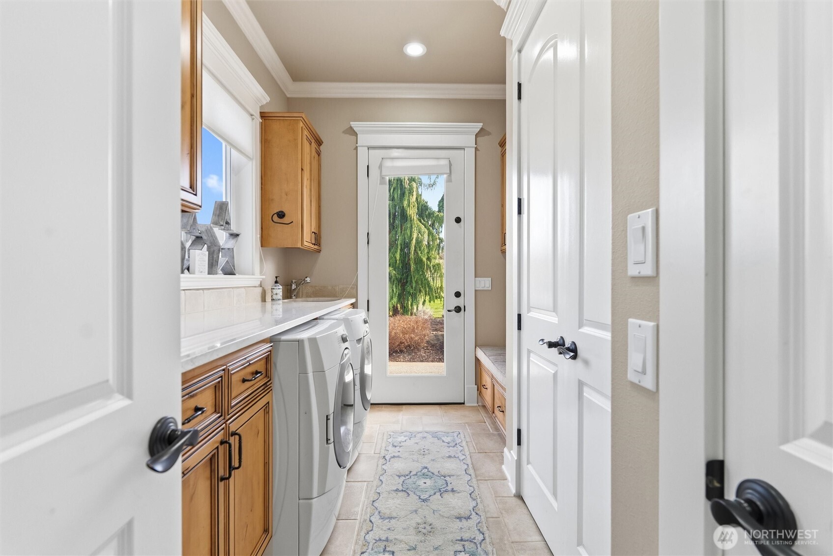 13232 84th Street Southeast Snohomish, WA 98290 - Photo 12 of 40 a bathroom with a granite countertop sink and a mirror