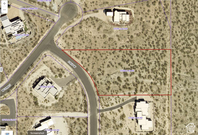 3391 South 850 West Hurricane, UT 84737 - Photo 7 of 16 Aerial view of property's location featuring property boundaries highlighted