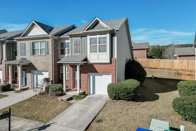 an aerial view of multiple houses